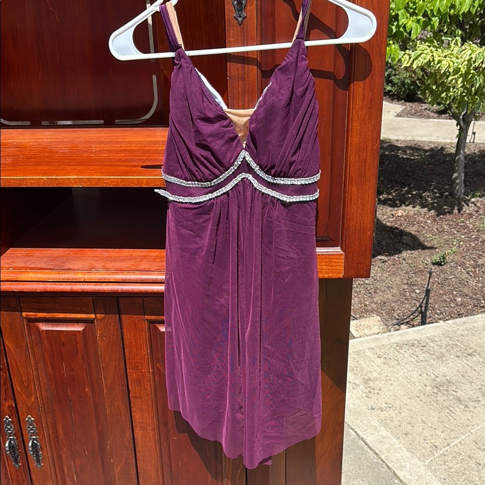 Elegant Kids Dance Costume in Deep Purple